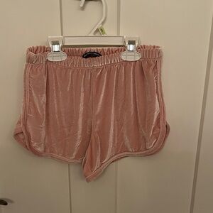 Brandy Melville Pink Velvet Shorts